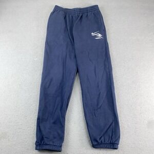 Nike 3BRAND Pants Youth XL Navy Fleece Joggers Sweatpants Swoosh Logo Cuffed